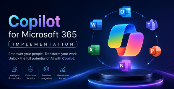 Copilot for Microsoft 365 integrated across enterprise applications: Word, Excel, Teams, Outlook
